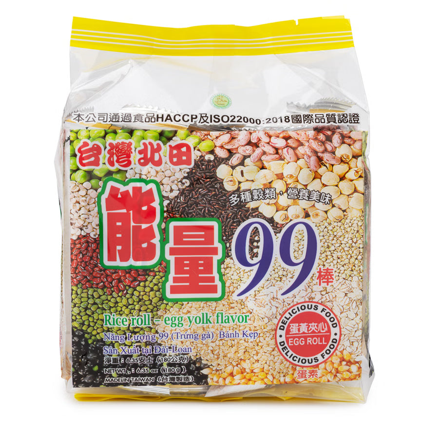 Beitian Energy 99 Rice Rolls, Egg Yolk Flavor, 180 g, 12 pack